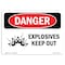 Signmission Safety Sign, OSHA Danger, 7" Height, 10" Width, Explosives Keep Out, Landscape OS-DS-D-710-L-2010 - alternate 1